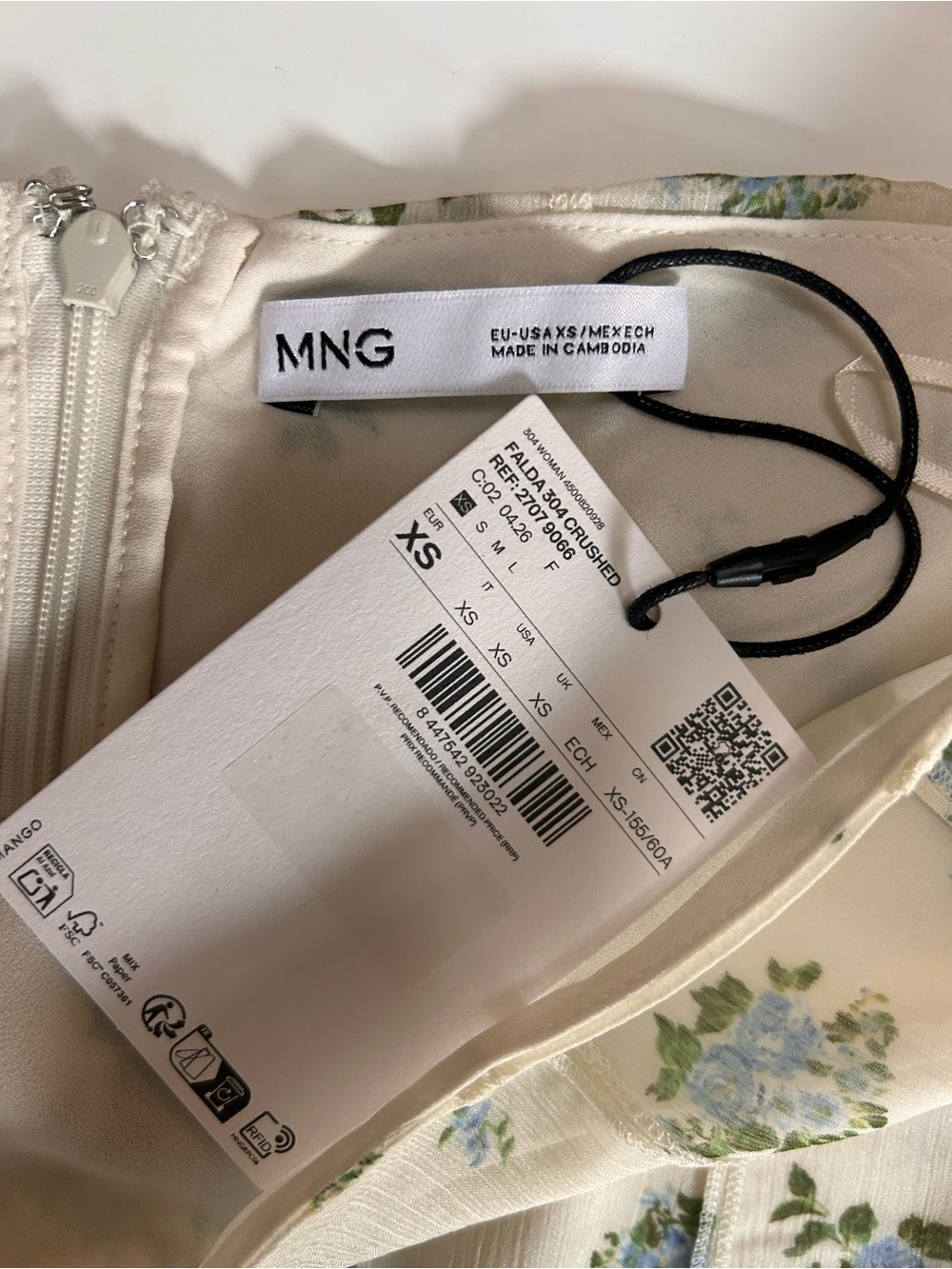 NWT (size XS) MANGO FLORAL SKIRT WITH GODETS - Picture 9 of 11